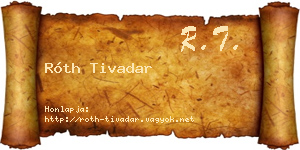 Róth Tivadar névjegykártya